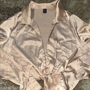 SHEIN Satin Blouse in Champagne